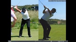 Jon Rahm golf swing  Long Iron faceon amp downtheline July 2017 [upl. by Ecarret]