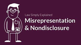 Misrepresentation and Nondisclosure  Contracts  Defenses amp Excuses [upl. by Rotkiv627]