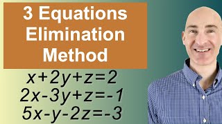 Solving Systems of 3 Equations Elimination [upl. by Suilenrac]