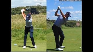 Justin Thomas golf swing  Long Iron faceon amp downtheline July 2017 [upl. by Penny]